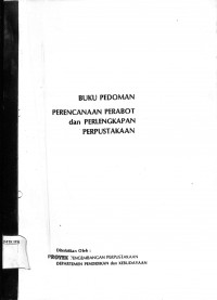 Buku Pedoman Perencanaan Perabot dan Perlengkapan Perpustakaan