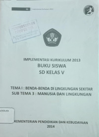 implementasi Kurikulum 2013 Buku Siswa Kelas V