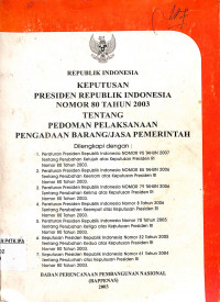 Keputusan Presiden Republik Indonesia Nomor 80 tahun 2003