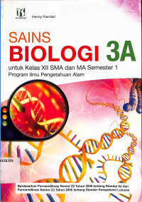 Sains Biologi 3A Untuk Kelas XII SMA dan MA Semester 1 Program Ilmu Pengetahuan Alam